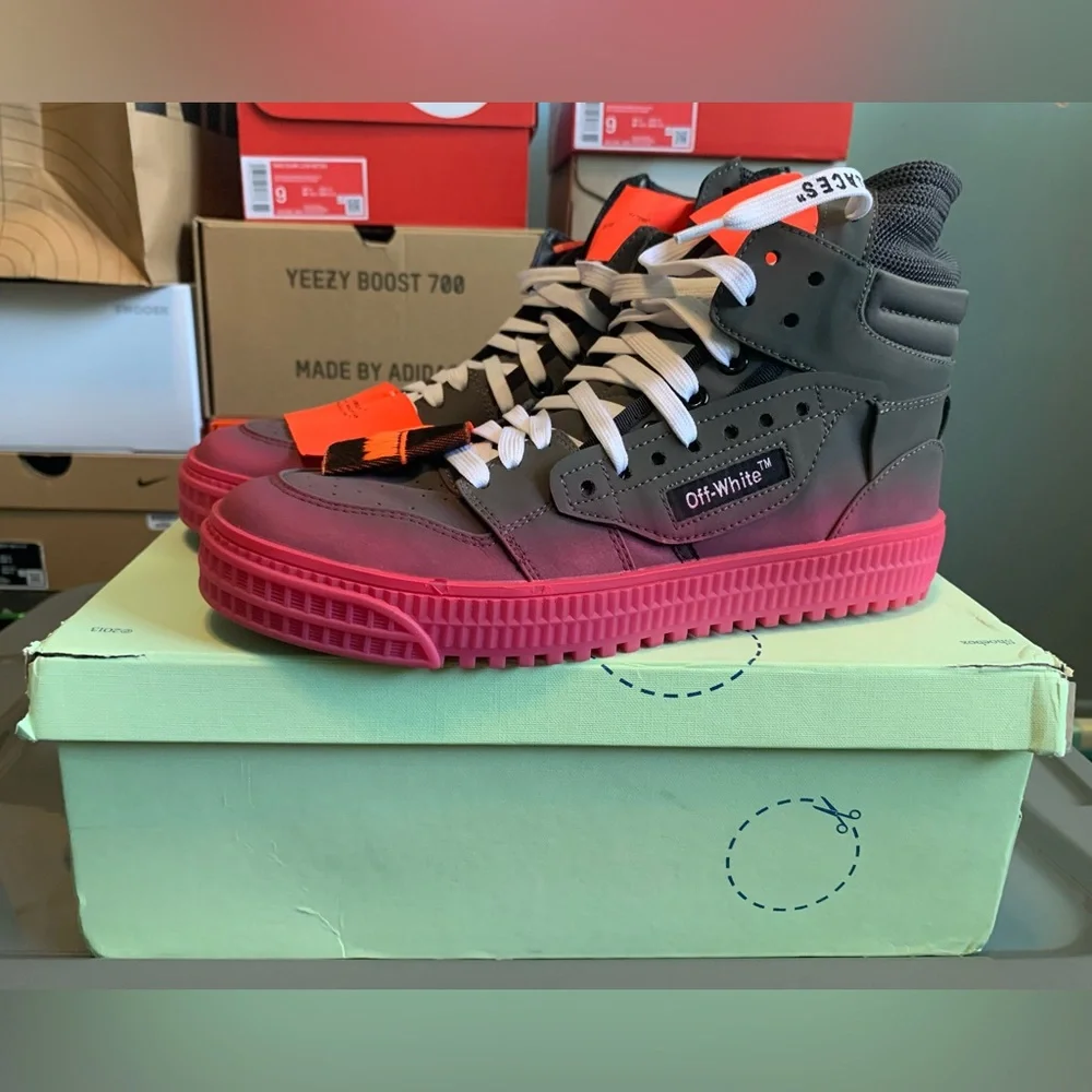 OFF-WHITE OFF COURT 3.0 Sneakers - Size 7 US / 40 EU - Grey Fuchsia Purple Shoes - Picture 15 of 15